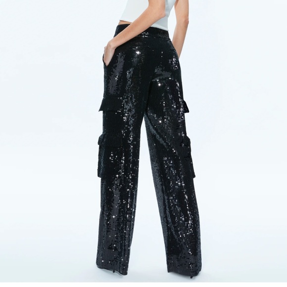 Alice and Olivia Hayes sequin cargo pants - Picture 3 of 16